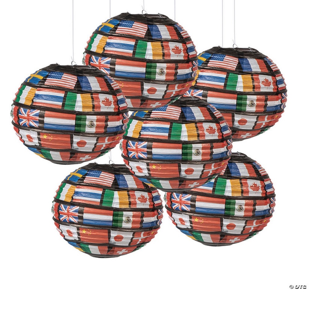 NWT Flags of All Nations Paper Lanterns